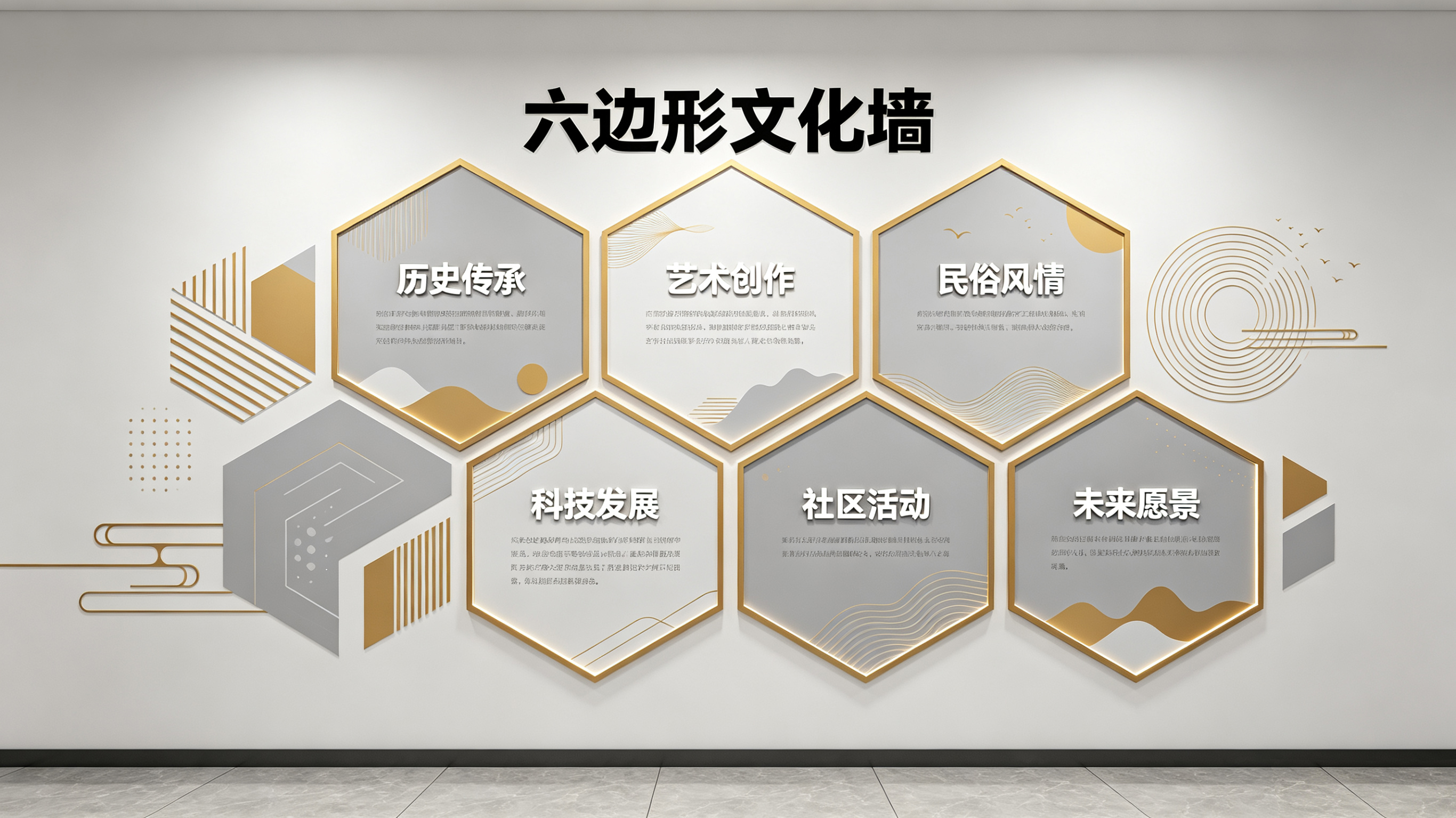 隆昌企业文化墙 | 六边形信息美学